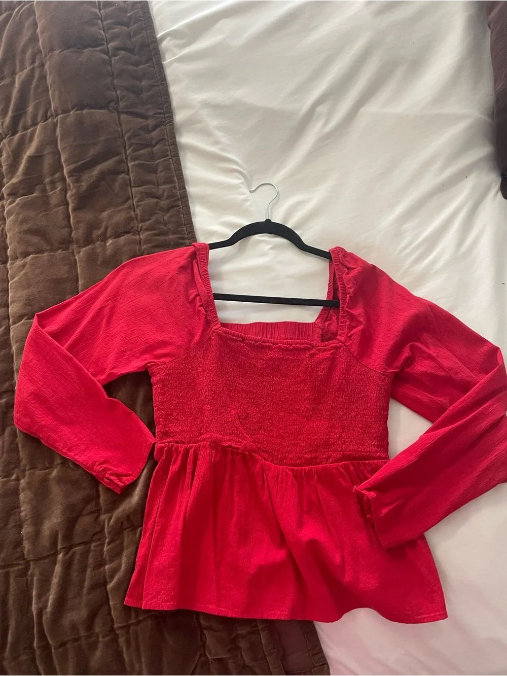 Old Navy Red Smocked Tank with Square Neck - Picture 1 of 2